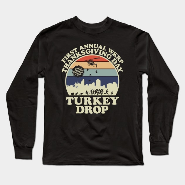 White First Anual Turkey Drop Long Sleeve T-Shirt by mobilmogok99